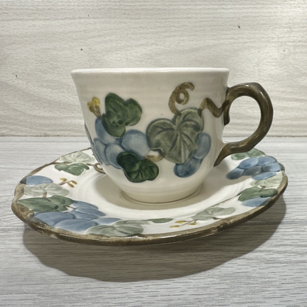 METLOX Poppytrail Floral Ceramic Cup & Saucer Set Made in California